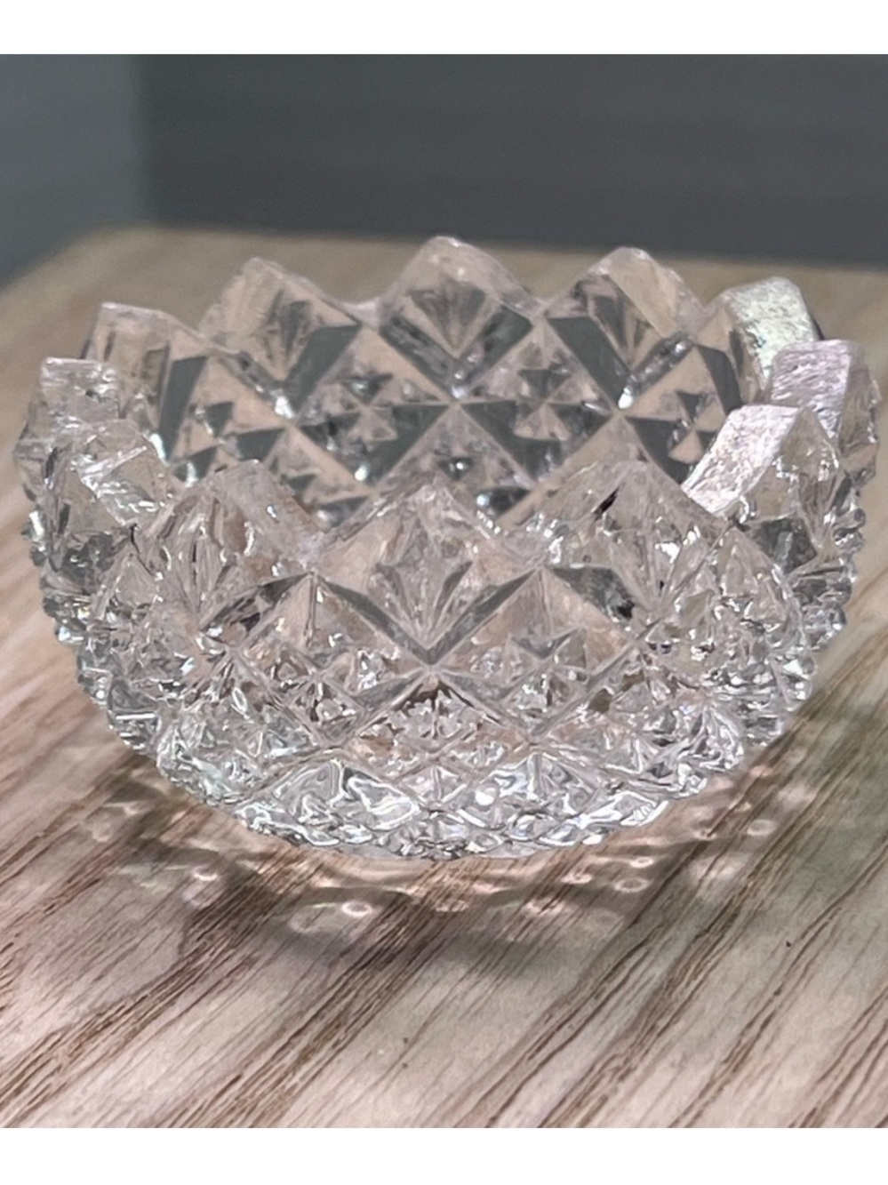 Antique 1930’s Westmoreland Clear Glass English Hobnail Open Salt Cellar